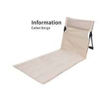 1 pieza Cojín de asiento con respaldo integrado para exteriores, silla plegable para camping y jardín, silla individual portátil para el ocio, para viajes y la playa