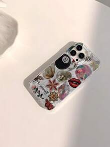 Funda personalizada para teléfono con DIY Nombre, Estampado de Labios y Patrón de Número 8, compatible con iPhone15/14Plus/13Pro/12ProMax/11/6P/7P/XS/XR, regalo personalizado para individuo, pareja, familia, amigo, cumpleaños, aniversario