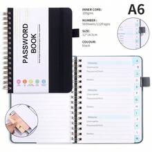 1pc Simple Password Book, Minimalist 56 Sheets/112 Pages ,Advanced Address Password Manager With Website Password Quick Access Username And Password Storage Perfect For Home Office Internet Computer Logins, Great Holiday Gifts Back To School - Multicolor - View 8