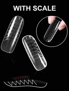 Nail Enhancement Mold Crystal Extender Paperless Rapid Phototherapy Extender 100pcs And 120pcs In Box For Choice Nail Moudle With Scale - Clear - View 3