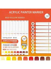 Languo 9 Colors Set Acrylic Marker Pens, Soft Tip Large Capacity Ink, Evenly Colored, Odorless, Opaque, Suitable For Stone, Glass, Ceramic, Easter Eggs, Metal, Wood And More - Perfect For Art, Craft And DIY Projects Back To School