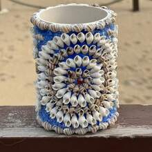 صندوق تخزين زخرفي، حامل أقلام، منظم مستحضرات التجميل، ديكور غرفة، هدية عملية وإبداعية للنساء والفتيات في عيد الميلاد، من صنع الأصداف الطبيعية