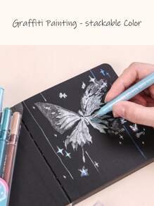 Languo 72 Colors Burst Flash Color Neutral Pen Set Jumbo Capacity Metallic Glitter Gel Pens, Flash Special Effects Highly Attractive Drawing Handbook Pen Highlighter 1mm, Elementary School Students Art Drawing Special Diy Drawing Book Can Be Stacked Color Impermeable Paper High Capacity Highlighter Highlighter Gel-Pen Hand Drawing Pen Can Be Used For Student Marking , Back To School Gifts