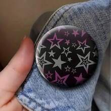 1pc 4.4cm/1.73inch Star Design Pin Badge, Button Badge, Brooch Pin, Suitable For Attaching To Clothing, Bags, Backpacks, Fun Gift For Family And Friends - Multicolor - View 5
