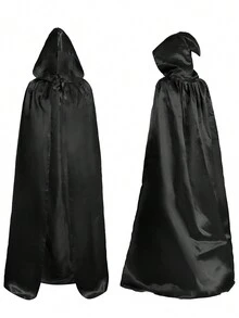 中世纪巫师长袍斗篷配尖顶帽子，神秘派对斗篷 - 适合万圣节派对装饰 - 彩色 - 查看 3
