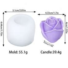 优雅的 3D 玫瑰、郁金香和牡丹硅胶模具 - 适用于蜡烛/树脂/石膏/粘土 | DIY 花卉工艺品、家居装饰和礼品制作