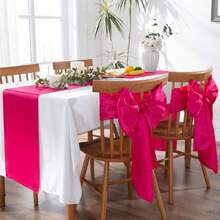 8pcs/Set Satin Finish Tablecloths 7*108 Inch White Color, Smooth Fabric Decorative Tablecloths For Wedding, Party, Birthday, Graduation, DIY Decor