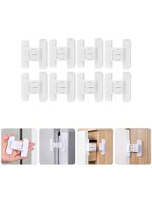 2/4/6 قطعة قفل باب عالمي بدون ثقب، قفل خزانة آمن للأطفال، قفل ثلاجة، قفل لاصق ذاتي للأدراج والخزائن والثلاجات