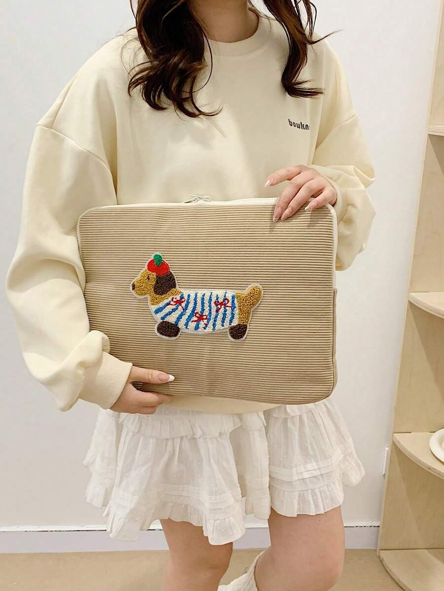 白色笔记本电脑包、平板电脑包、11/14英寸笔记本电脑包、iPad包、笔记本电脑包、腊肠犬贴纸笔记本电脑包、文件包、笔记本电脑内胆包、电脑包、11/13/14/15.3/15.6英寸便携式台式电脑包、平板电脑包、9-11英寸iPad Air/4/5/Pro/11/Mini/5/6 iPad包、防震包、返校学习用品包、学校/工作笔记本电脑包、女士包 - 卡其色 - 查看 1