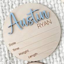 1 pieza Tablero de aviso de nacimiento para hospital, etiqueta de identificación de hospital, tablero de aviso de estado de nacimiento, etiqueta de madera para recién nacidos, etiqueta de identificación