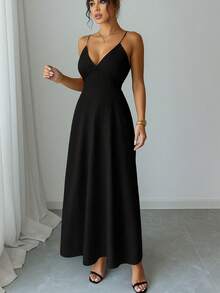 vestidos elegantes para dama - Negro - Ver 2