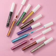10 色液体眼影，闪亮单色眼影，1 件，持久防水，多用途，金色、银色、绿色、蓝色、紫色、烟熏色 - 彩色 - 查看 11
