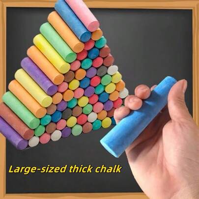 Large Chalk Set, Park Tree Reflection Painting, Graffiti, Street Painting Chalk, 7 Vibrant Colors For Colorful Painting Fun On Asphalt, Roads And Sidewalks [Random Packaging]