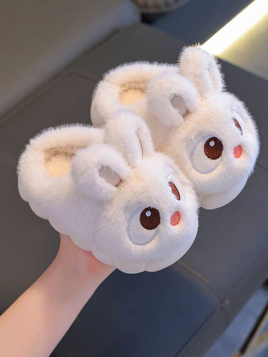 1 Pair Cute Cartoon Rabbit Slippers For Girls, Suitable For Indoor Wear, Autumn/Winter