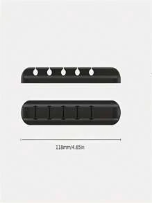 1pc Multi-Slot Cable Organizer Clip - Black Plastic Cable Management System With 5 Slots For USB & Audio Cables, Nightstand Cord Holder, Office Cable Organizer | Practical Clamp | Safe Cable Clip, Cable Tie