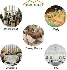 6 Pack Chair Covers For Dining Room,Soft Spandex Removable Washable Anti-Dust Seat Slipcover, Protector For Hotel,Office,Ceremony,Banquet Wedding Party(Beige, Set Of 6) - Khaki - View 8