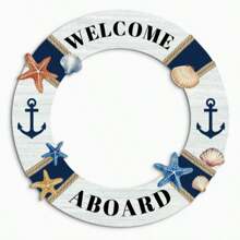 3-Piece Putuo Decor Nautical Wooden Wall Decor Set - Featuring Ship Wheel, Anchor And Life Buoy Designs With Starfish And Seashells, 2D Flat Wall Hanging Decorations, Suitable For Home, Cabin, Cafe, Office, Bar - Unique Gift Idea