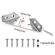 2pcs Stainless Steel Corner Braces With Screws, Multi-Purpose 90 Right Angle Support, Stainless Steel Angle Bracket, Shelf Brackets, Support Brackets For Drawers,Tables And Chairs,Cabinets,Wood Furniture