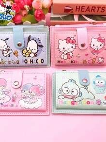 Sanrio 1 PC Sanrio For Hello Kitty & For Cinnamoroll Multi-Pocket Wallet - Adjustable Strap, Zipper Closure, Coin Holder, Card Holder, And Note Compartment - Available In Pastel Colors, Ideal For Girl, Coin Holder Wallet | Playful Accessory | Adjustable Strap Closure, For Hello Kitty Wallet