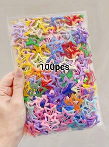 50 buc cleme dulci și drăguțe cu ulei picurat de culoare bomboane, cu cinci colțuri, în formă de stea, breton pentru femei/breton lateral/cleme de coadă de cal, accesorii de păr, cleme cu gheare, agrafe de păr