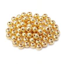 3-14mm Gold Metal Plated CCB Round Seed Spacer Beads Fit Women Jewelry Making Diy Handmade Accessories - Silver - View 5
