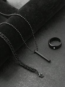 3pcs/9pcs Set Men's Hip-Hop Fashion Pendant Necklace, Bracelet And Ring, Suitable For Everyday Wear (No Box) - Jewelry Set - View 7