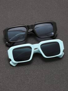 1/2/2/4 Pairs Men Square Rivet Minimalist Fashion Fashion Glasses, Suitable For Daily Driving, Stage Performance, Party, Travel