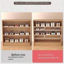 1 件多层可折叠铁质鞋架，节省空间的悬挂式储物架，适用于卧室、客厅、走廊、家居储物 - 彩色 - 查看 7