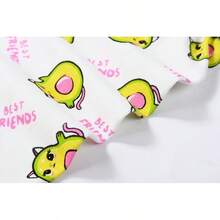 Girls Pure Cotton Summer Pjs Size 2T-14Years, Little Girls Short Sleeve 4-Piece Sleepwear Kids Toddler Pajamas Set - Quả bơ và quả dứa dễ thương - Xem 7