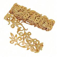 1M 7.6cm Hot Melt Adhesive Lace Trim Ribbon Crafts DIY Sewing Costumes Embroidery Golden Lace Ironing On Flower For Wedding Dresses Home Decor - Multicolor - View 14