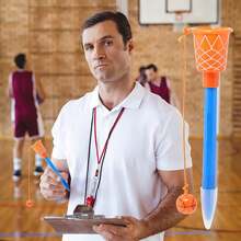 1/3 支运动球设计笔，0.75/0.7 毫米黑色/蓝色墨水足球/篮球主题塑料笔，适用于运动、办公室、学校、派对文具学校用品、返校 - 彩色 - 查看 9