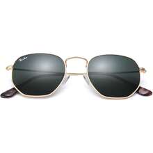 Gafas Cuadradas Pequeñas de Mujer y Hombre con Lente de Vidrio Real y Montura Hexagonal - C1 | Oro | Gris - Ver 9