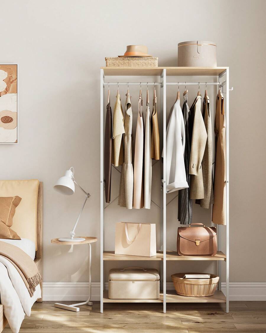 Bedroom Armoires - Trắng + Màu gỗ nguyên bản - Xem 1