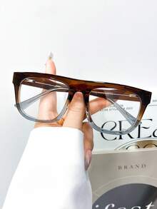 新款复古经典方形大框男女通用透明镜片眼镜，金属镜腿朋克风格简约百搭，适合海滩、派对和日常休闲穿着