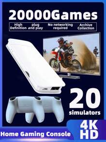 1 Set Of Home Game Console Plug And Play Built-In 30000 Nostalgic Retro Games 20 Simulators Like PSP/FC/GBA Games Can Be Connected To TV/Projector/Computer Screen Can Be Archived HD Projection Card-Type Game Stick Arcade Joystick Game Box Can Be Connected To Double Wireless Handle Handheld Game Console Party Multi-Person Interactive Plug-In Video Game Husband And Boyfriend Holiday Birthday Gift
