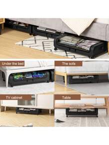 Under Bed Storage Container Rolling Clothes Organizer Drawer With Wheels