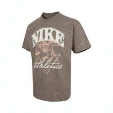 Nike Men's AS U NSW TEE M90 BB OC 3 Short Sleeve T-Shirt, Knitted Neckline, TIH5070-289 - Brown - View 1