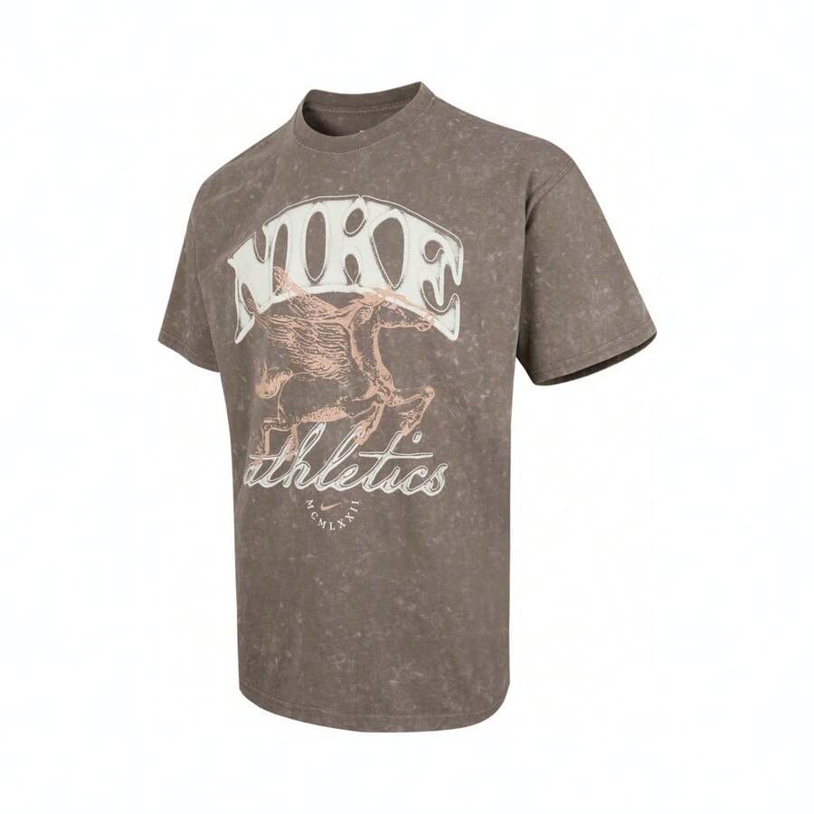 Nike Men's AS U NSW TEE M90 BB OC 3 Short Sleeve T-Shirt, Knitted Neckline, TIH5070-289 - Brown - View 1
