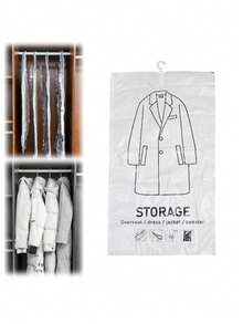 4/1pc Hanging Garment Storage Bag, Vacuum Compression Bag, Clothing Compressor Bag, Dust-Proof Compression Bag, Large Capacity Wardrobe Storage Bag, Travel Garment Compression Bag, Foldable Storage Bag, Transparent Compression Bag, Bedding Compression Bag, Clothing Compression Bag, Moisture-Proof Compression Bag, Vacuum Storage Bag, Vacuum Sealing Bag, Essential Organizer For Clothes, Suits, Jackets - White - View 12