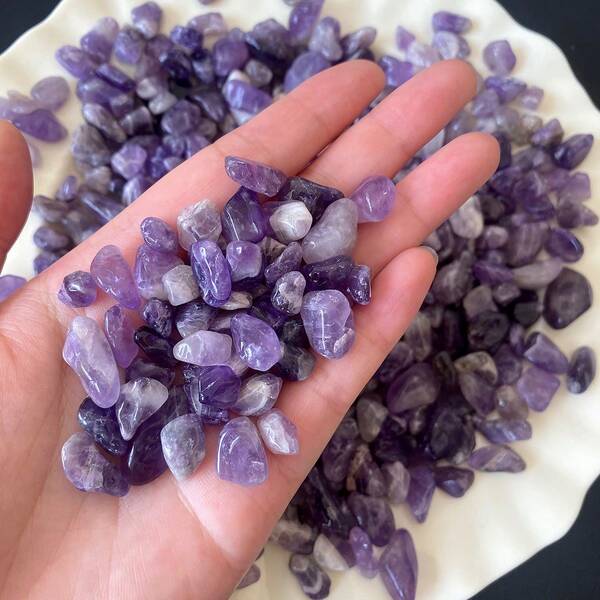 100g/500g natürlicher Amethyst Gesteinssplitt, geeignet als Füllmaterial für Blumentöpfe/Vasen, Aquarium-Dekosteine, Kristall-Entmagnetisierer