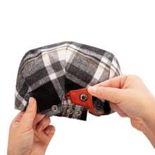 1pc Classic Plaid Beret Cap For Men, Casual Newsboy Hat Vintage British Style, Spring/Summer