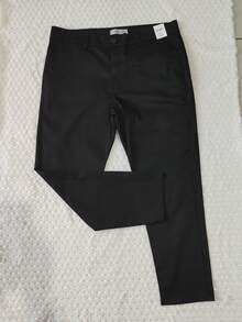 Men's Slim Fit Twill Pants With Elastane Knife Pocket BLUS SIZE - 黑色 - 查看 1