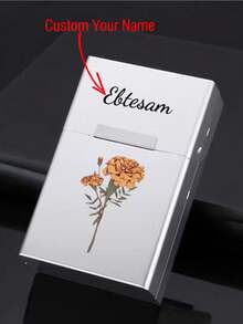 1pc Metal Flip-Top Cigarette Case For Men, Pressure Resistant & Moisture Proof With Magnetic Closure, Aluminum Alloy Holds 20 Cigarettes, Elongated Design,Chic Autumn