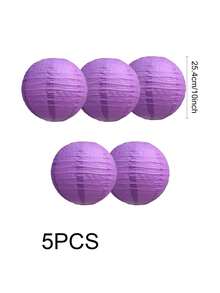 5/15 chiếc đèn lồng màu tím trang trí tiệc, đèn lồng giấy, tua rua tua rua sinh nhật tốt nghiệp, thích hợp cho tiệc cưới, tiệc nghỉ hưu, tiệc độc thân, đồ trang trí lớp học màu tím, vật dụng treo trong nhà và ngoài trời cho sự kiện - Nhiều màu - Xem 9