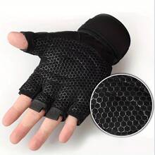 1 Pair Half Finger Gloves, Thin Fitness Workout Gloves, Anti-Slip Cycling Gloves For Outdoor