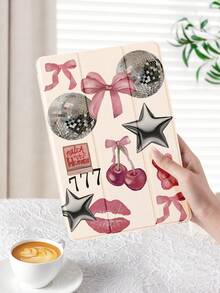 1 个音乐水晶球、星星、蝴蝶结图案平板电脑保护壳,兼容 iPad 10.2 英寸 iPad Pro 2021/2020 iPad 9/10 代、Galaxy Tab A8 10.5 英寸 2022、Matepad 10.4/Tab,防摔带铅笔槽,支持睡眠/唤醒功能 - 彩色 - 查看 4