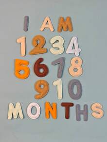20pcs/Set Baby Monthly Milestone Felt Numbers And Letters Newborn Photography Props Boho Photo Prop Number Sign For Age Display Milestone Markers Baby Shower Decor Gifts - Multicolor - View 11