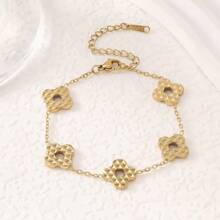 Conjunto de 4 peças de pulseira, colar e brincos com padrão de losango 3D da moda, adequado para festas femininas e uso de férias