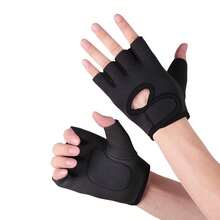 Non-Slip Gym Gloves For Men And Women - 黑色 - 查看 2