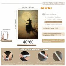 1pc, Canvas Wall Art, Hangable, Wall Art, Poster, Framed Wall Art, Waterproof, Autumn Decor, Halloween Decor, Halloween Witch Art Prints, Dark Academy Wall Decor, Vintage Scary Witch, Halloween Ambiance Decor Mural, Vintage Witch Wall Art, Halloween Decorative Art, Halloween Room Decor, Bathroom Decor, Living Room Decor, Bedroom Decor, Dining Room Wall Decor, Halloween Home Decor Aesthetics - Multicolor - View 17
